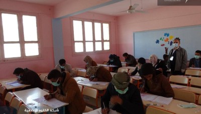 عشرات الطلاب يجرون امتحان "اليوز" التركي برأس العين