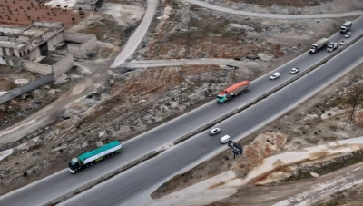 قافلة إغاثية ثانية تغادر حلب إلى عين العرب محمّلة بمساعدات إنسانية