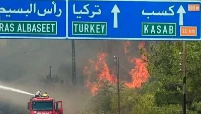 بسبب الحرائق ..إغلاق معبر كسب السوري مع تركيا