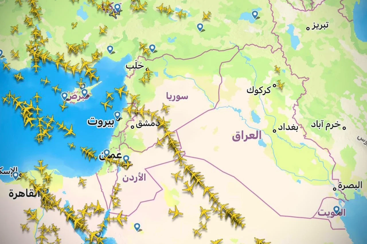 تزايد عبور الطائرات عبر الأجواء السورية مع تحسن الجاهزية الفنية