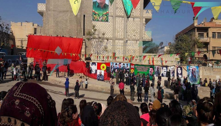 ب ي د يحتفل بذكرى تأسيس حزب العمال الكردستاني  بمسيرة إجبارية في الحسكة 