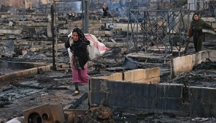 الائتلاف الوطني يصدر بياناً حول جريمة حرق خيام اللاجئين بالمنية شمال لبنان